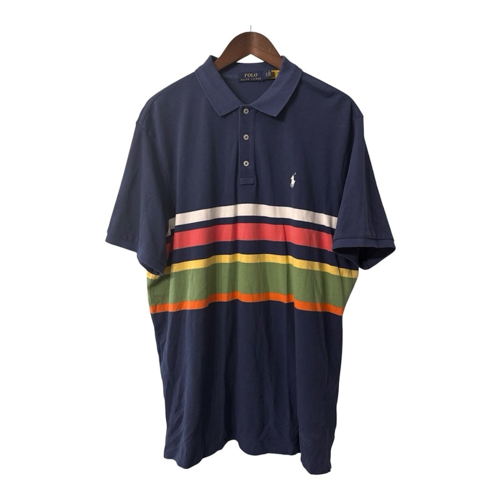 Polo Ralph Lauren polo men's XL striped short sleeve white pony logo preppy